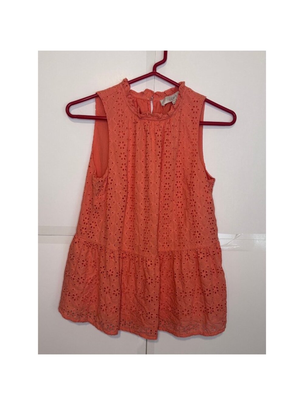 Loft eyelet, peplum top Size XS